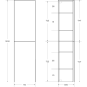 Пенал BELBAGNO DUE NOCE DUE-1500-2A-SC-NOCE-P подвесной L/R